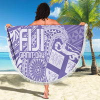 Custom Indo Fijians Beach Blanket Fiji ke Hindustani Polyneisan Paisley Purple Style LT9 - Wonder Print Shop