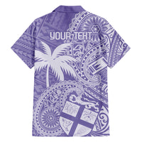 Custom Indo Fijians Family Matching Short Sleeve Bodycon Dress and Hawaiian Shirt Fiji ke Hindustani Polyneisan Paisley Purple Style - Wonder Print Shop