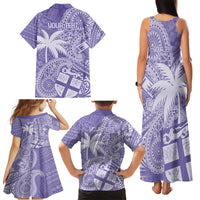Custom Indo Fijians Family Matching Tank Maxi Dress and Hawaiian Shirt Fiji ke Hindustani Polyneisan Paisley Purple Style - Wonder Print Shop
