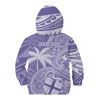 Custom Indo Fijians Kid Hoodie Fiji ke Hindustani Polyneisan Paisley Purple Style - Wonder Print Shop