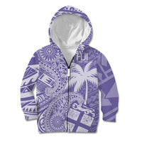 Custom Indo Fijians Kid Hoodie Fiji ke Hindustani Polyneisan Paisley Purple Style - Wonder Print Shop