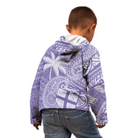 Custom Indo Fijians Kid Hoodie Fiji ke Hindustani Polyneisan Paisley Purple Style - Wonder Print Shop