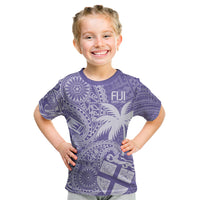 Custom Indo Fijians Kid T Shirt Fiji ke Hindustani Polyneisan Paisley Purple Style - Wonder Print Shop