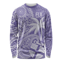 Custom Indo Fijians Long Sleeve Shirt Fiji ke Hindustani Polyneisan Paisley Purple Style - Wonder Print Shop