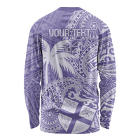 Custom Indo Fijians Long Sleeve Shirt Fiji ke Hindustani Polyneisan Paisley Purple Style - Wonder Print Shop