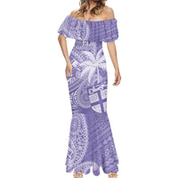 Custom Indo Fijians Mermaid Dress Fiji ke Hindustani Polyneisan Paisley Purple Style - Wonder Print Shop