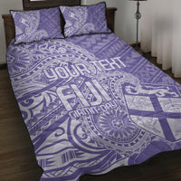 Custom Indo Fijians Quilt Bed Set Fiji ke Hindustani Polyneisan Paisley Purple Style - Wonder Print Shop
