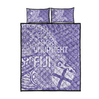 Custom Indo Fijians Quilt Bed Set Fiji ke Hindustani Polyneisan Paisley Purple Style - Wonder Print Shop