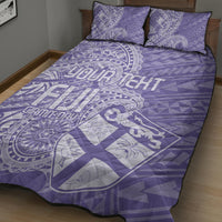 Custom Indo Fijians Quilt Bed Set Fiji ke Hindustani Polyneisan Paisley Purple Style - Wonder Print Shop