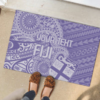 Custom Indo Fijians Rubber Doormat Fiji ke Hindustani Polyneisan Paisley Purple Style - Wonder Print Shop