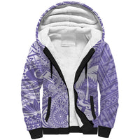 Custom Indo Fijians Sherpa Hoodie Fiji ke Hindustani Polyneisan Paisley Purple Style - Wonder Print Shop