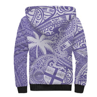 Custom Indo Fijians Sherpa Hoodie Fiji ke Hindustani Polyneisan Paisley Purple Style - Wonder Print Shop