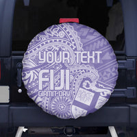 Custom Indo Fijians Spare Tire Cover Fiji ke Hindustani Polyneisan Paisley Purple Style - Wonder Print Shop