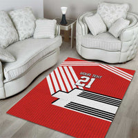 Swiss Football Custom Area Rug 1990-1992 Retro Red Switzerland Vintage