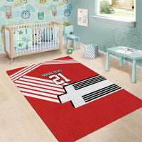 Swiss Football Custom Area Rug 1990-1992 Retro Red Switzerland Vintage