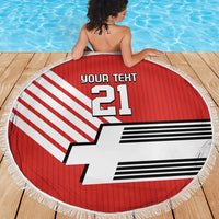 Swiss Football Custom Beach Blanket 1990-1992 Retro Red Switzerland Vintage
