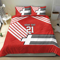 Swiss Football Custom Bedding Set 1990-1992 Retro Red Switzerland Vintage