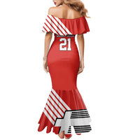 Swiss Football Custom Family Matching Mermaid Dress and Hawaiian Shirt 1990-1992 Retro Red Switzerland Vintage