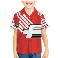 Swiss Football Custom Family Matching Mermaid Dress and Hawaiian Shirt 1990-1992 Retro Red Switzerland Vintage