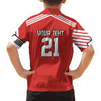 Swiss Football Custom Family Matching Off Shoulder Short Dress and Hawaiian Shirt 1990-1992 Retro Red Switzerland Vintage