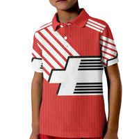 Swiss Football Custom Kid Polo Shirt 1990-1992 Retro Red Switzerland Vintage