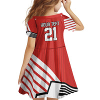 Swiss Football Custom Kid Short Sleeve Dress 1990-1992 Retro Red Switzerland Vintage