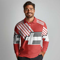 Swiss Football Custom Long Sleeve Polo Shirt 1990-1992 Retro Red Switzerland Vintage