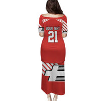 Swiss Football Custom Puletasi 1990-1992 Retro Red Switzerland Vintage