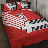 Swiss Football Custom Quilt Bed Set 1990-1992 Retro Red Switzerland Vintage