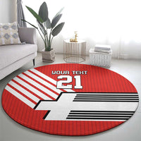 Swiss Football Custom Round Carpet 1990-1992 Retro Red Switzerland Vintage