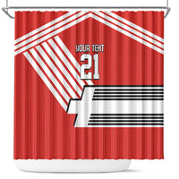 Swiss Football Custom Shower Curtain 1990-1992 Retro Red Switzerland Vintage
