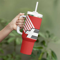 Swiss Football Custom Tumbler With Handle 1990-1992 Retro Red Switzerland Vintage