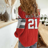 Swiss Football Custom Women Casual Shirt 1990-1992 Retro Red Switzerland Vintage