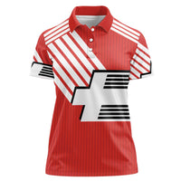 Swiss Football Custom Women Polo Shirt 1990-1992 Retro Red Switzerland Vintage
