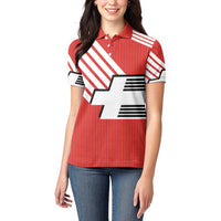 Swiss Football Custom Women Polo Shirt 1990-1992 Retro Red Switzerland Vintage