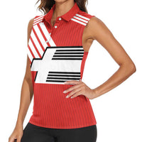 Swiss Football Custom Women Sleeveless Polo Shirt 1990-1992 Retro Red Switzerland Vintage
