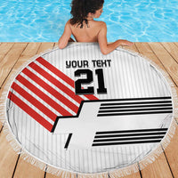 Swiss Football Custom Beach Blanket 1990-1992 Retro White Switzerland Vintage