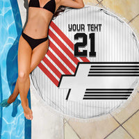 Swiss Football Custom Beach Blanket 1990-1992 Retro White Switzerland Vintage