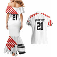 Swiss Football Custom Couples Matching Mermaid Dress and Hawaiian Shirt 1990-1992 Retro White Switzerland Vintage