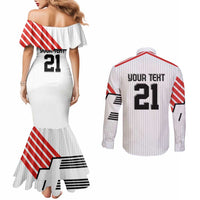 Swiss Football Custom Couples Matching Mermaid Dress and Long Sleeve Button Shirt 1990-1992 Retro White Switzerland Vintage
