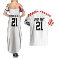 Swiss Football Custom Couples Matching Summer Maxi Dress and Hawaiian Shirt 1990-1992 Retro White Switzerland Vintage