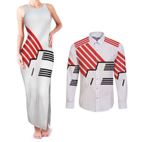 Swiss Football Custom Couples Matching Tank Maxi Dress and Long Sleeve Button Shirt 1990-1992 Retro White Switzerland Vintage