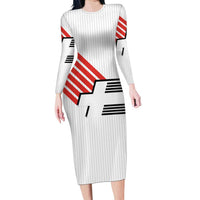 Swiss Football Custom Family Matching Long Sleeve Bodycon Dress and Hawaiian Shirt 1990-1992 Retro White Switzerland Vintage