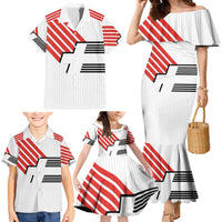 Swiss Football Custom Family Matching Mermaid Dress and Hawaiian Shirt 1990-1992 Retro White Switzerland Vintage