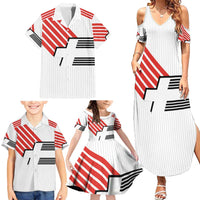 Swiss Football Custom Family Matching Summer Maxi Dress and Hawaiian Shirt 1990-1992 Retro White Switzerland Vintage