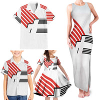 Swiss Football Custom Family Matching Tank Maxi Dress and Hawaiian Shirt 1990-1992 Retro White Switzerland Vintage