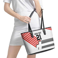 Swiss Football Custom Leather Tote Bag 1990-1992 Retro White Switzerland Vintage