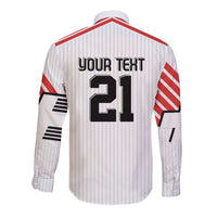 Swiss Football Custom Long Sleeve Button Shirt 1990-1992 Retro White Switzerland Vintage