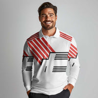 Swiss Football Custom Long Sleeve Polo Shirt 1990-1992 Retro White Switzerland Vintage