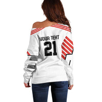 Swiss Football Custom Off Shoulder Sweater 1990-1992 Retro White Switzerland Vintage